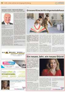 Zeitungsausschnitt von freieherzen.ch in der Gewerbezeitung vom Januar 2020