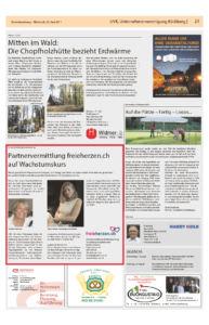 Zeitungsausschnitt von freieherzen.ch in der Gewerbezeitung vom September 2014